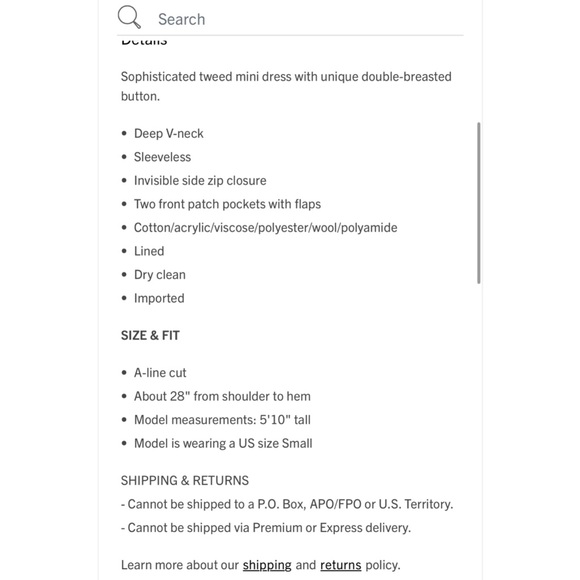 MAJE TROMPE-L’ŒIL TWEED DRESS XS - Picture 16 of 16